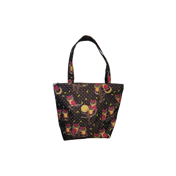 Karriage Mate Owl Tote Bag Large Attached Pouch Multicolor Zip Closure EUC - Picture 3 of 10